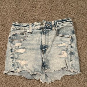 american eagle light wash, ripped jeans shorts
